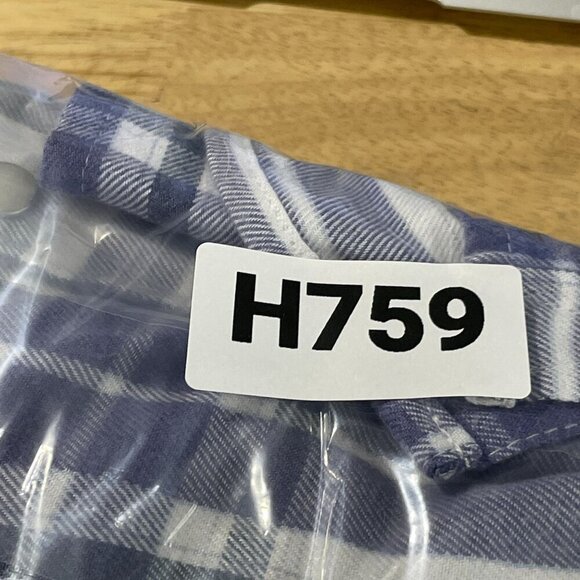 NEW Jachs Girlfriend Women's XXL Biue & White Plaid Button-Down Shirt - Picture 9 of 9